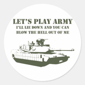 Spielen wir Armee Runder Aufkleber