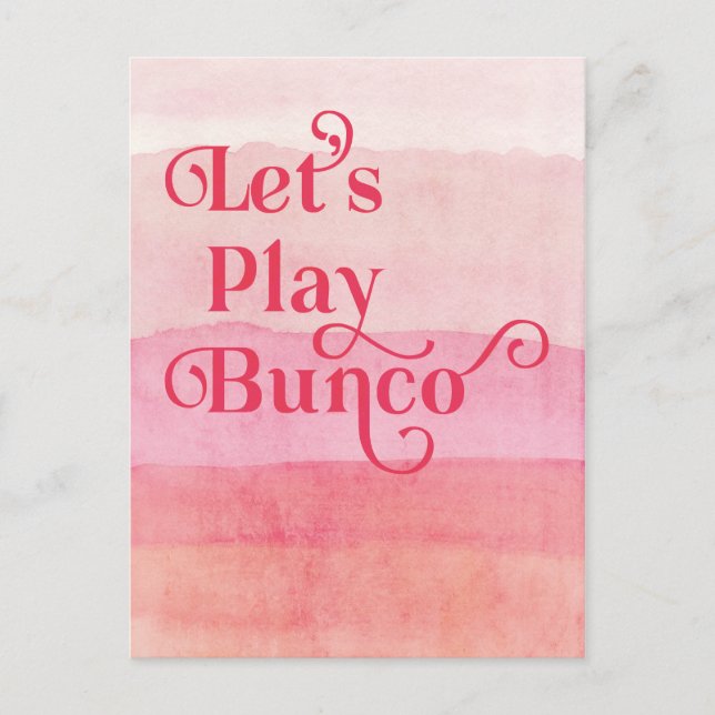 Spielen wir Bunco Girls Night Out Postkarte (Vorderseite)