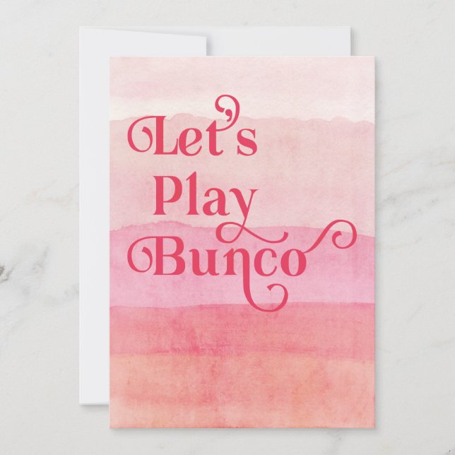 Spielen wir Bunco Pink Bunco Party Einladung (Vorderseite)