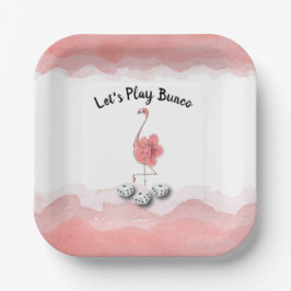 Spielen wir Bunco Pink Flamingo Pappteller