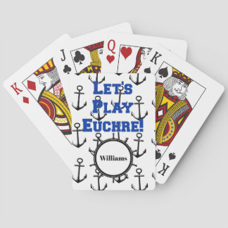 Spielen wir Euchre Nautical Anchor Spielkarten
