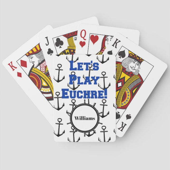 Spielen wir Euchre Nautical Anchor Spielkarten (Rückseite)