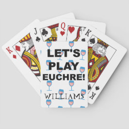 Spielen wir Euchre! Thema Weinglas Spielkarten