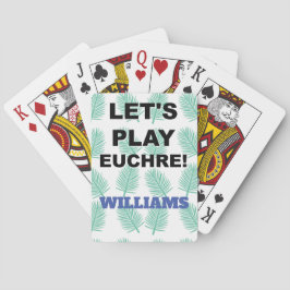 Spielen wir Euchre! Tiki Palm Design Spielkarten