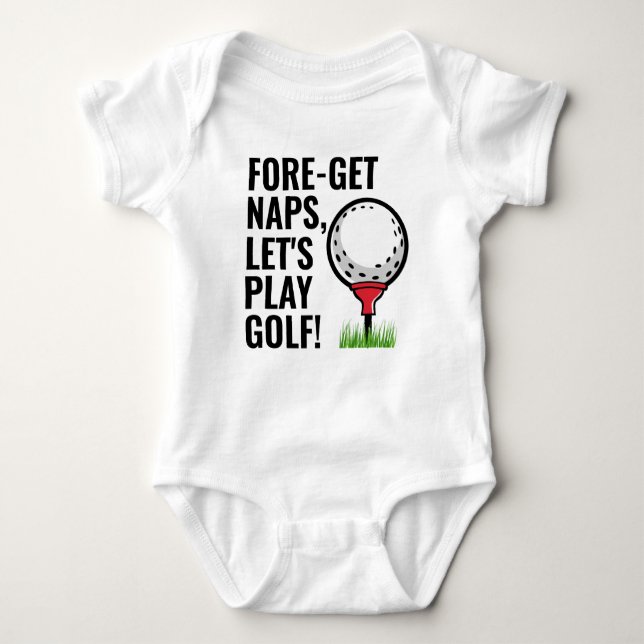 Spielen wir Golf Funny Baby Strampler (Vorderseite)