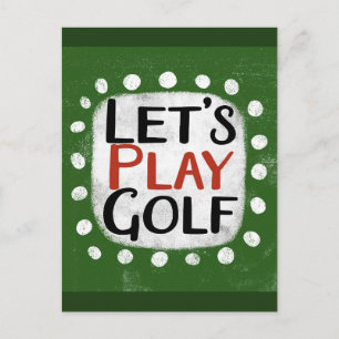 Spielen wir Golf Postcard Postkarte
