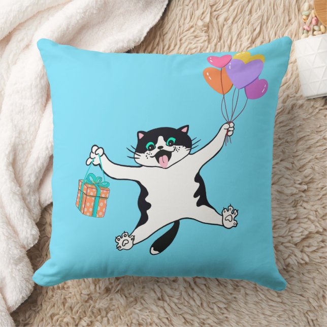 Spielend Katzenpilz Pair Mama Geschenk Nebel Blau Kissen (Decke)