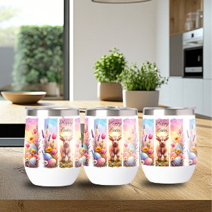 Spielend Pinselstrich Osterkuh Wine Tumbler