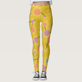 Spielend Retro große Moleküle Universale rosa Gelb Leggings