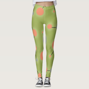 Spielend Retro große Moleküle Universum Pfirsichgr Leggings