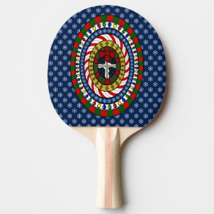 Spielend Weihnachts Ping Pong Paddle Tischtennis Schläger