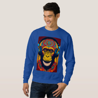 Spielende Affen Print T - Shirt Spaß, stilvoll und