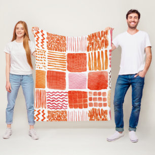 Spielende Aquarellplätze Warm Boho Abstrakt Fleecedecke