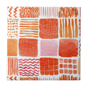 Spielende Aquarellplätze Warm Boho Abstrakt Fliese