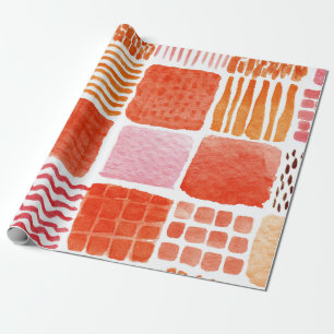 Spielende Aquarellplätze Warm Boho Abstrakt Geschenkpapier