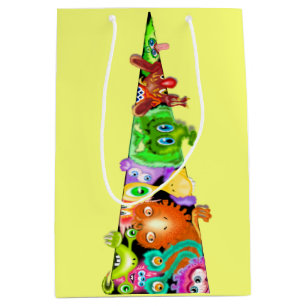 Spielende Außerirdischen Geschenktücher Cartoon -  Mittlere Geschenktüte
