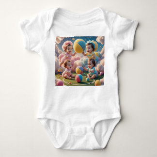 Spielende Babys mit farbenfrohen Balls - Adlige Ki Baby Strampler