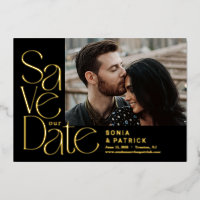Spielende Briefe FOIL Wedding Save the Date Card