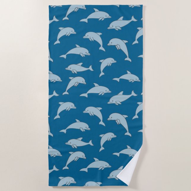 Spielende Delphine Design Beach Handtuch (Vorderseite)