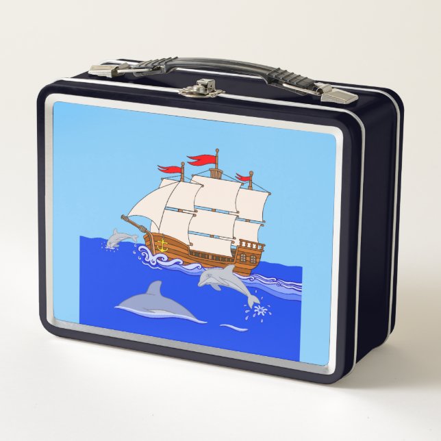 Spielende Delphine - Metal Lunch Box (Vorderseite)