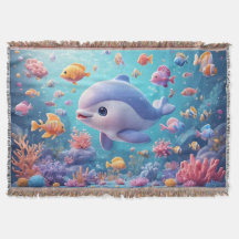 Spielende Dolphin inmitten farbenfroher tropischer