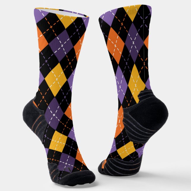 Spielende Halloween-Raute Socken (Gewinkelt)
