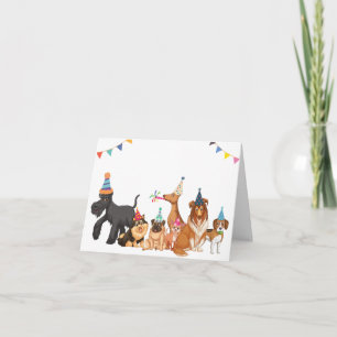 Spielende Hunde feiern eine Party  Karte