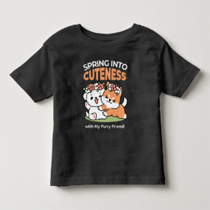 Spielende Hunde mit Blume Kronen - Fun Spring Them Kleinkind T-shirt
