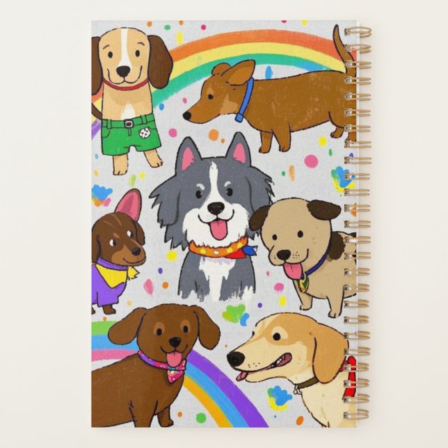 Spielende Hunde Welpen Planer (Rückseite)