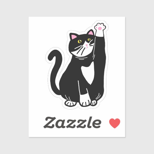 Spielende Katze Aufkleber (Blatt)
