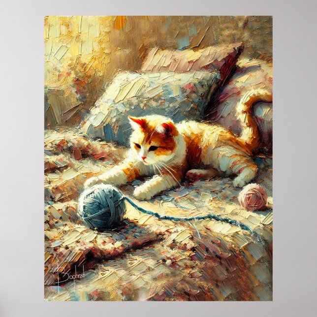 Spielende Katze Poster (Vorne)