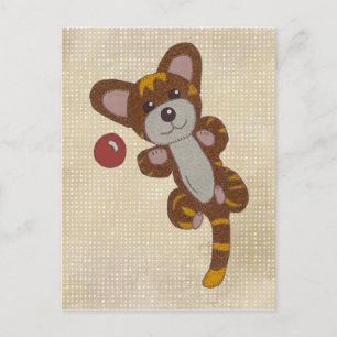 Spielende Katze Postkarte