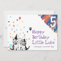 Spielende Katzen Geburtstagsgrußkarte für Kinder