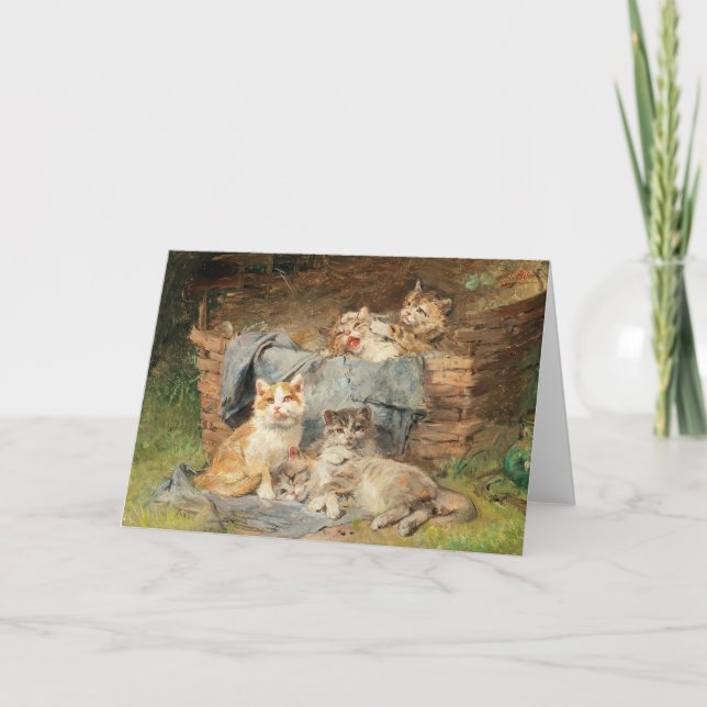 Spielende Katzen | Julius Adam the Younger Karte (Vorderseite)