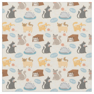 Spielende Katzen Stoff