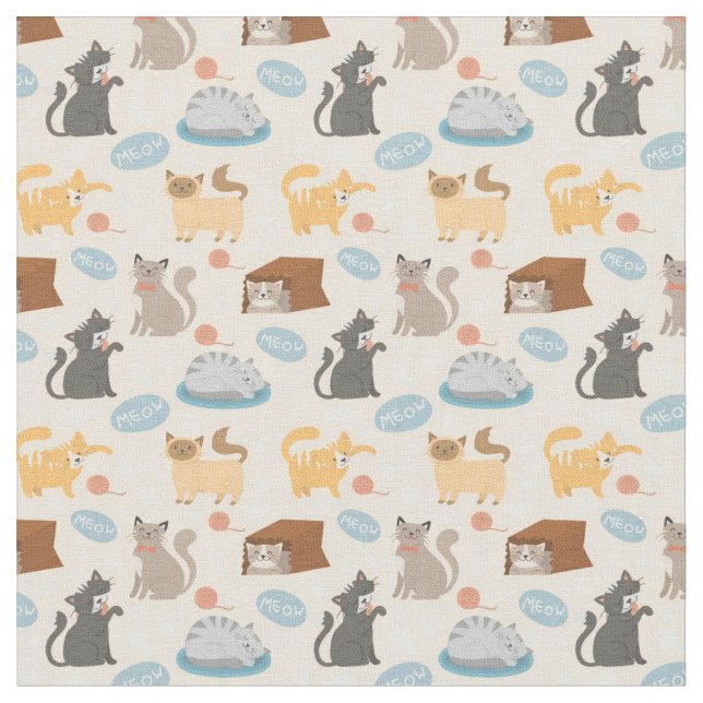 Spielende Katzen Stoff (Nahaufnahme)
