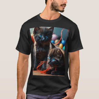 Spielende Katzen und Garne - Whimsical T - Shirt C