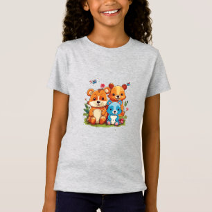 Spielende Kinder Tierdesign T - Shirt