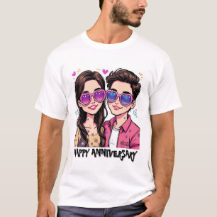 Spielende Liebe Cartoon Couple Mens Tshirt