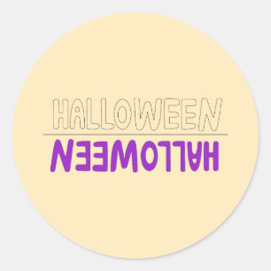 Spielende Lila Halloween-Kunst mit Spooky Charm Runder Aufkleber