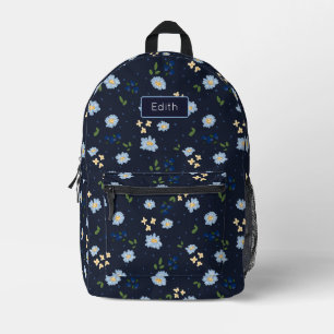 Spielende Marine und blaue Blume mit Namen Bedruckter Rucksack