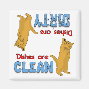 Spielende Orange Cat Lovers Geschirrspülmaschine  Magnet