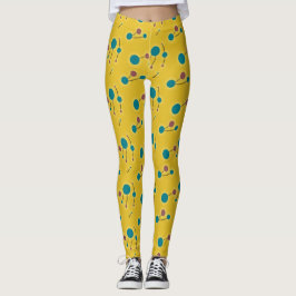 Spielende Retro-kleine Moleküle Universale Rot-Gel Leggings
