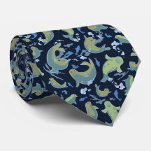 Spielende Siegel Deep Blue Neck Tie