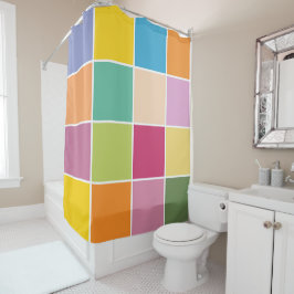 Spielende Springtime-Schachbretter Duschvorhang