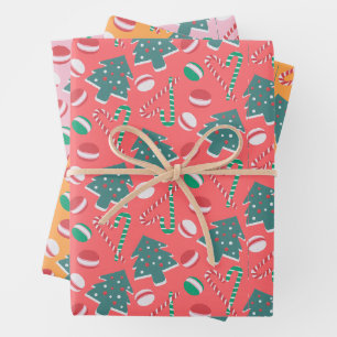Spielende Weihnachtskandinen - Set Nr. 6 Geschenkpapier Set