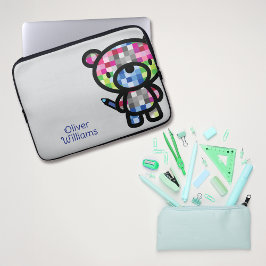 Spielender Bärenkind Individuelle Name Laptopschutzhülle