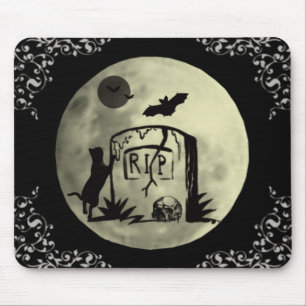 Spielender Black Cat Mouse Pad Mousepad