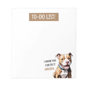 Spielender brauner Pit Bull Dog Lover Notizblock