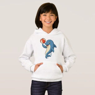 Spielender Cartoon Dolphin mit Beach Ball Hoodie